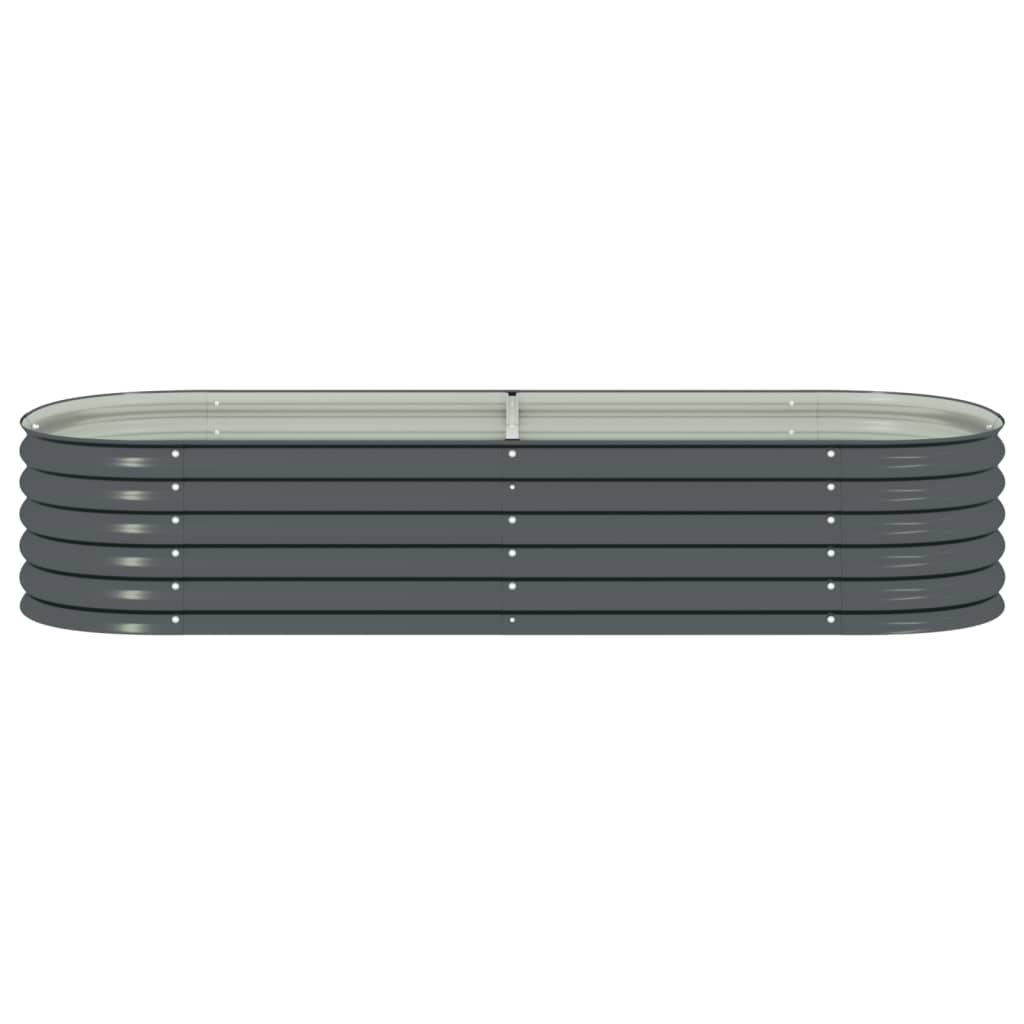 Garden Planter Galvanised Steel / Grey - 240×80×44cm
