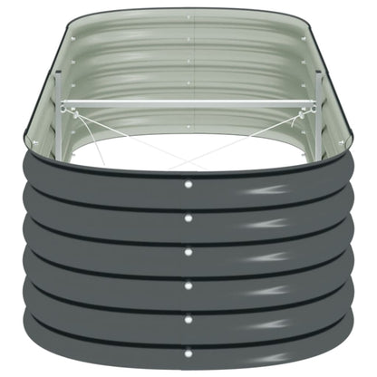 Garden Planter Galvanised Steel / Grey - 240×80×44cm