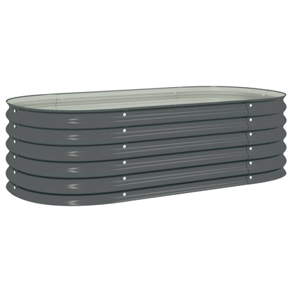 Garden Planter Galvanised Steel Grey - 160×80×44cm