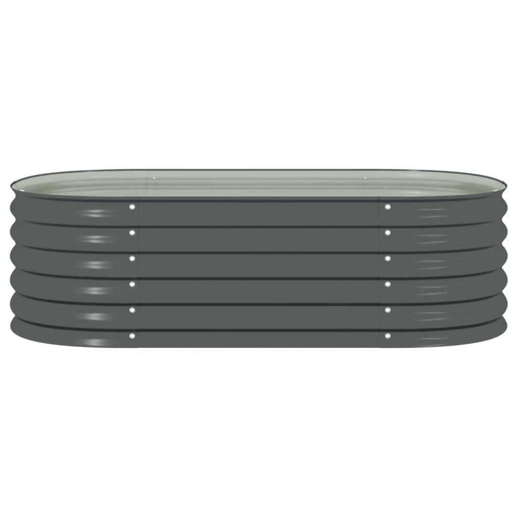 Garden Planter Galvanised Steel Grey - 160×80×44cm