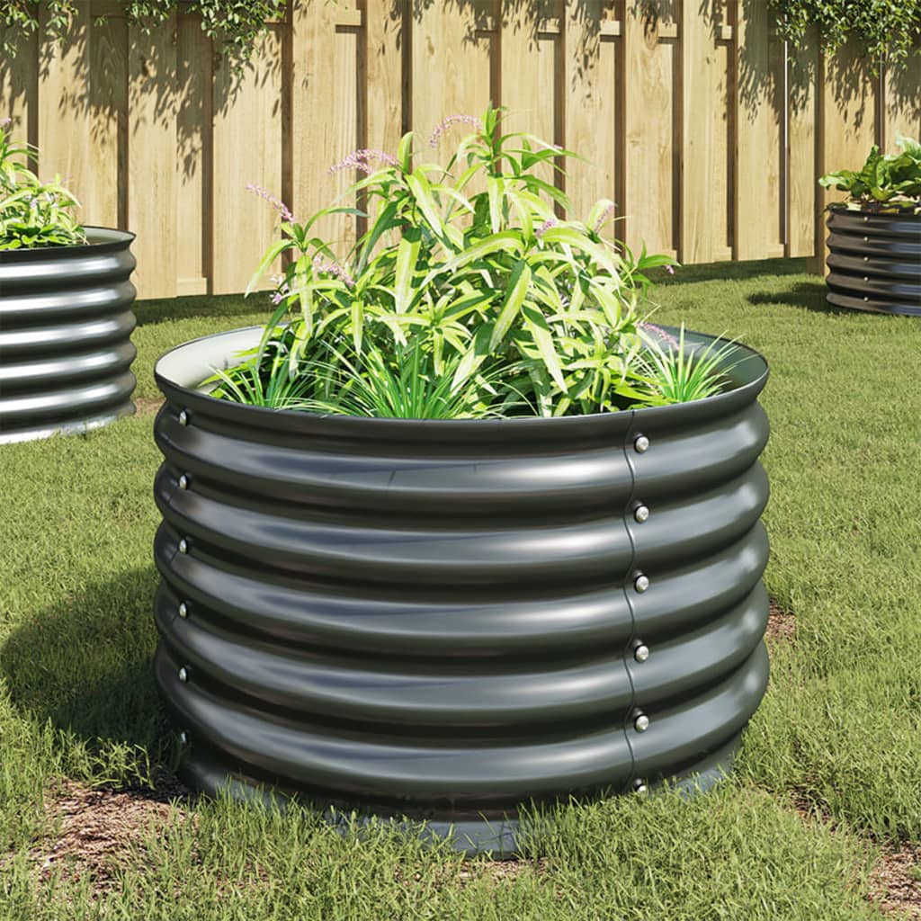 Garden Planter Galvanised Steel - 80×80×44cm