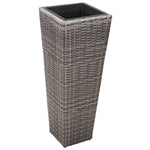 Garden Planter Set 3 pcs Poly Rattan Grey