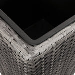 Garden Planter Set 3 pcs Poly Rattan Grey