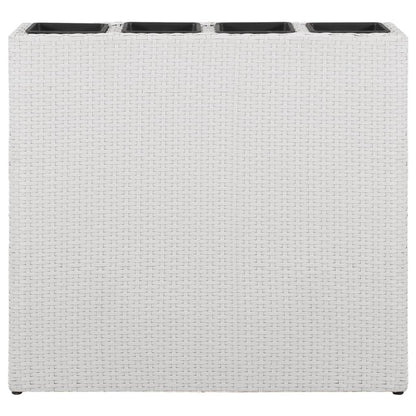 Planter with 4 Pots Poly Rattan White