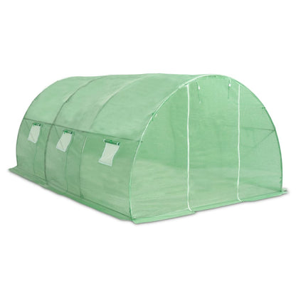Greenhouse with Steel Foundation - Green