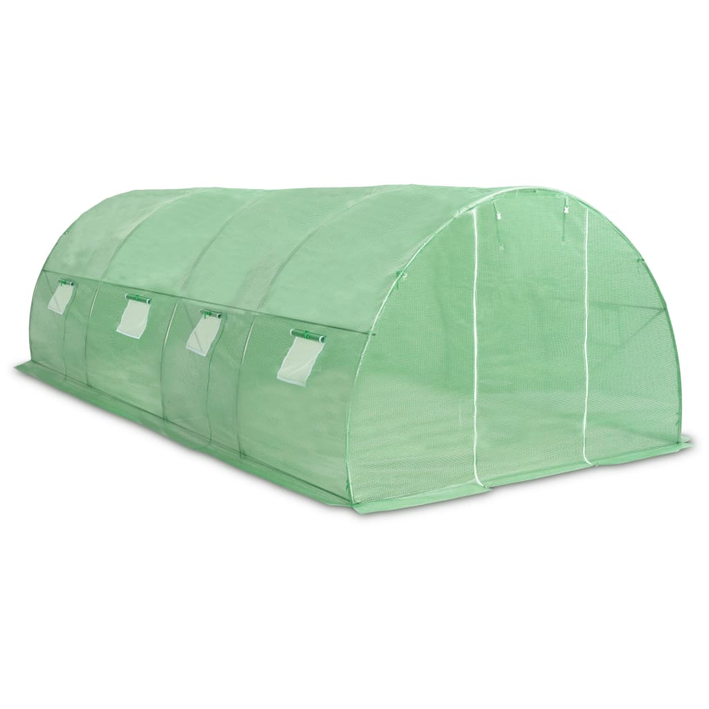 Greenhouse with Steel Foundation  /Green