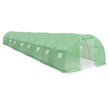 Greenhouse with Steel Foundation, Green