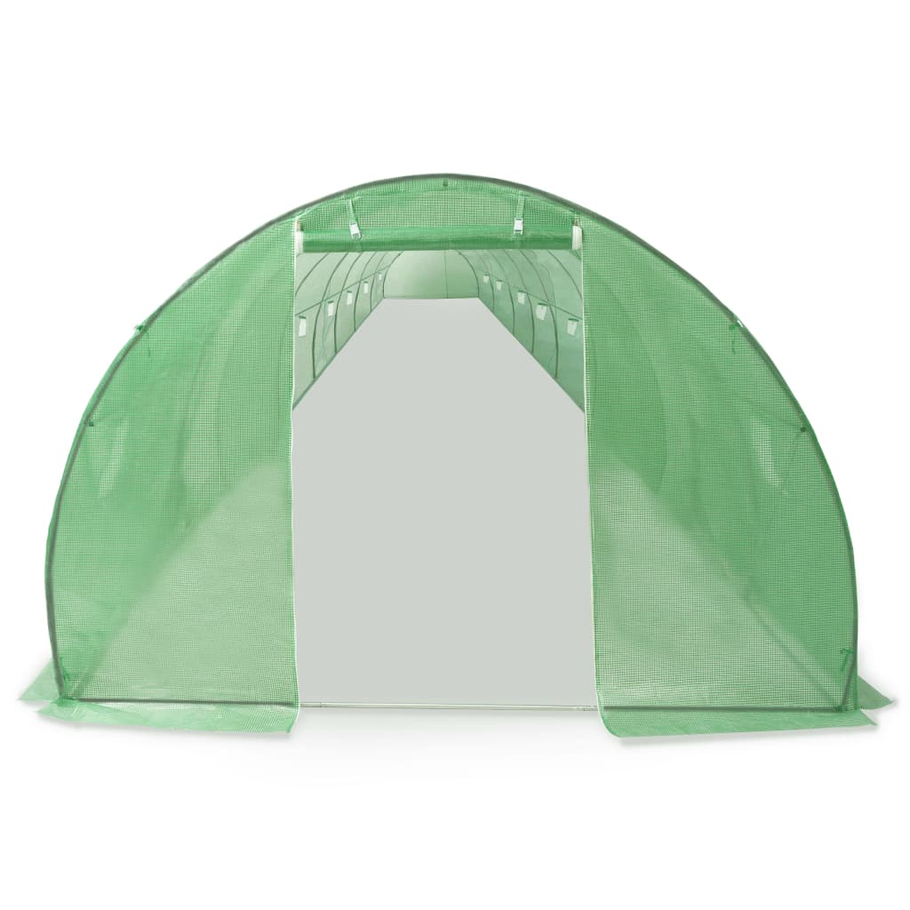 Greenhouse with Steel Foundation, Green