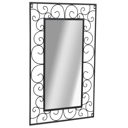 Garden Wall Mirror Rectangular -Black