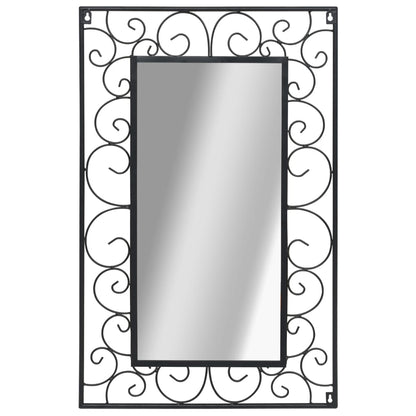 Garden Wall Mirror Rectangular -Black