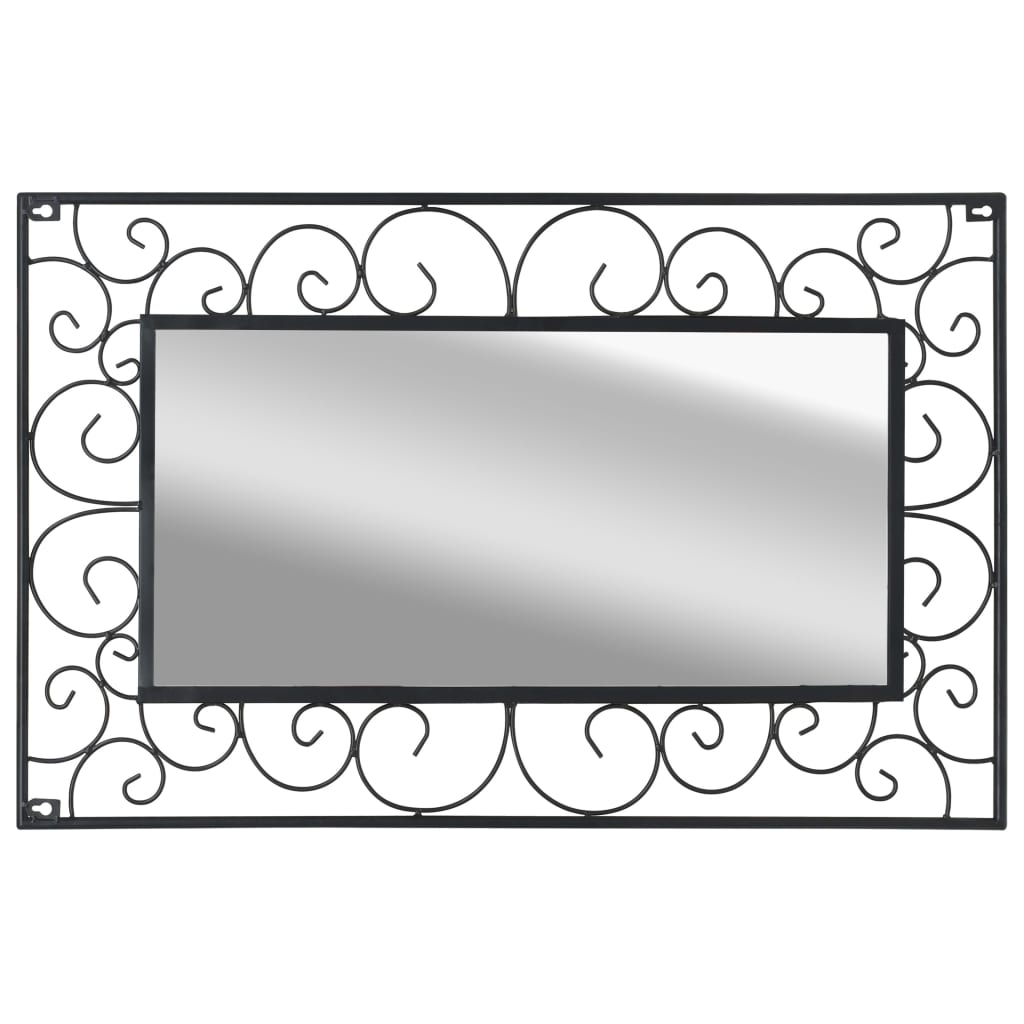 Garden Wall Mirror Rectangular -Black