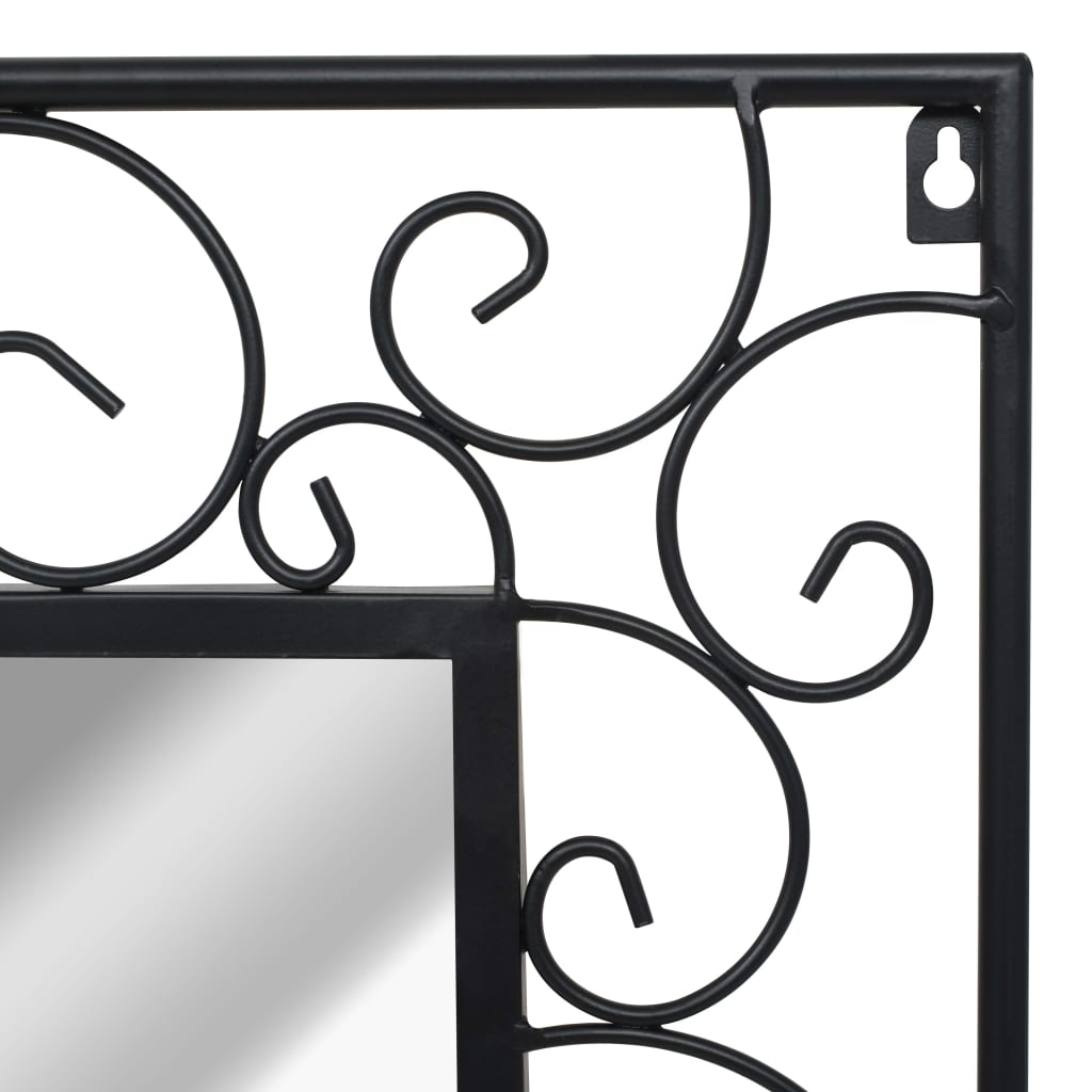 Garden Wall Mirror Rectangular -Black