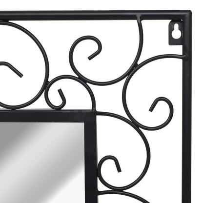 Garden Wall Mirror Rectangular -Black