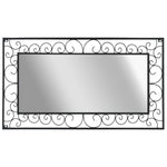 Garden Wall Mirror Rectangular ,Black