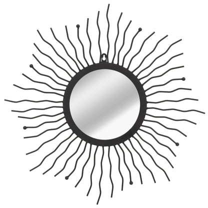Garden Wall Mirror Sunburst 60 cm Black
