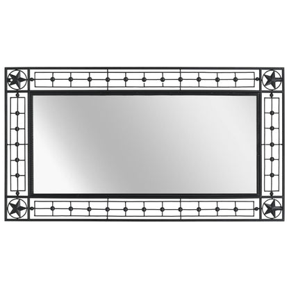 Garden Wall Mirror Rectangular Black