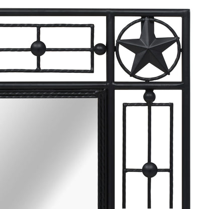 Garden Wall Mirror Rectangular Black