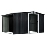 Garden Shed with Sliding Doors Steel Anthracite
