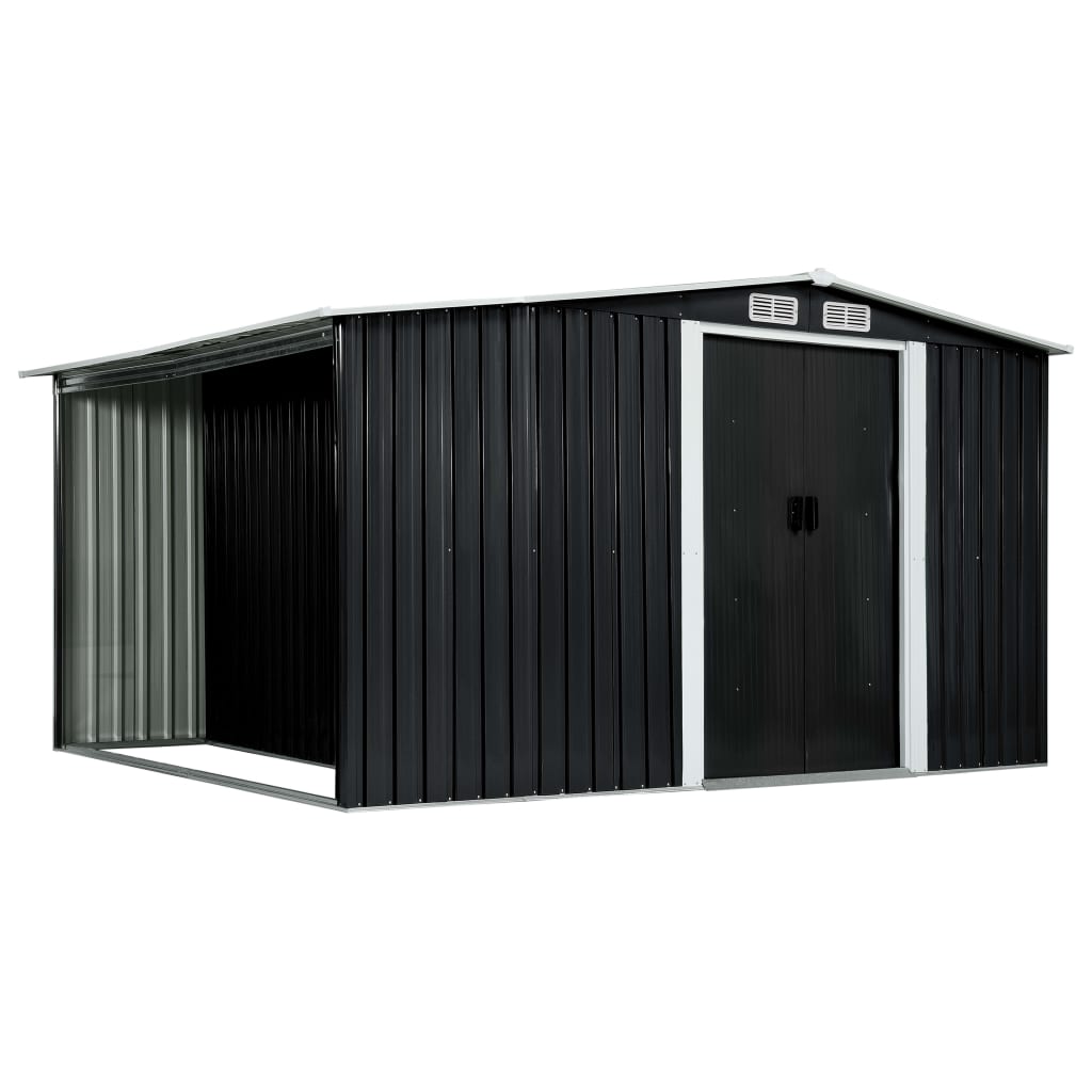 Garden Shed with Sliding Doors Steel (Anthracite)
