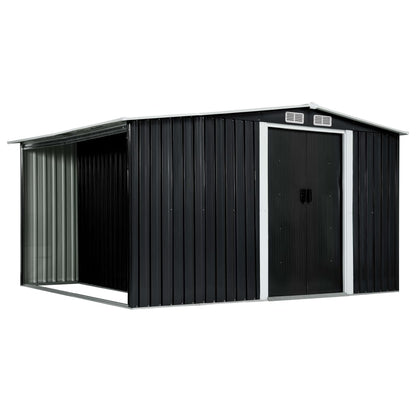 Garden Shed with Sliding Doors Steel (Anthracite)