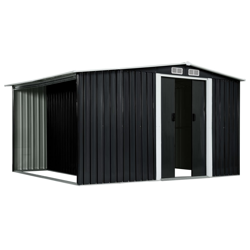 Garden Shed with Sliding Doors Steel (Anthracite)