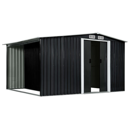 Garden Shed with Sliding Doors Steel (Anthracite)