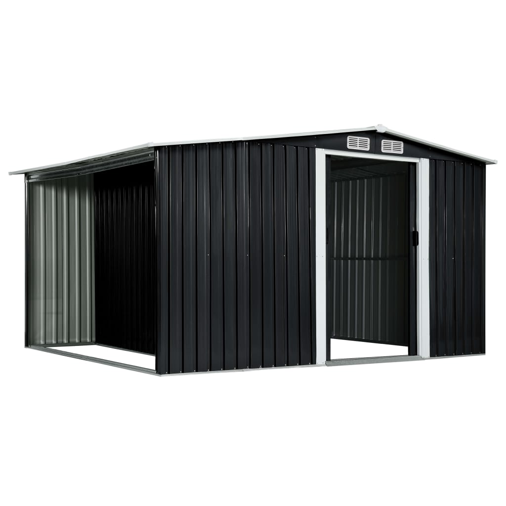 Garden Shed with Sliding Doors Steel (Anthracite)