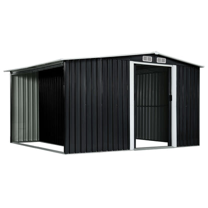 Garden Shed with Sliding Doors Steel (Anthracite)