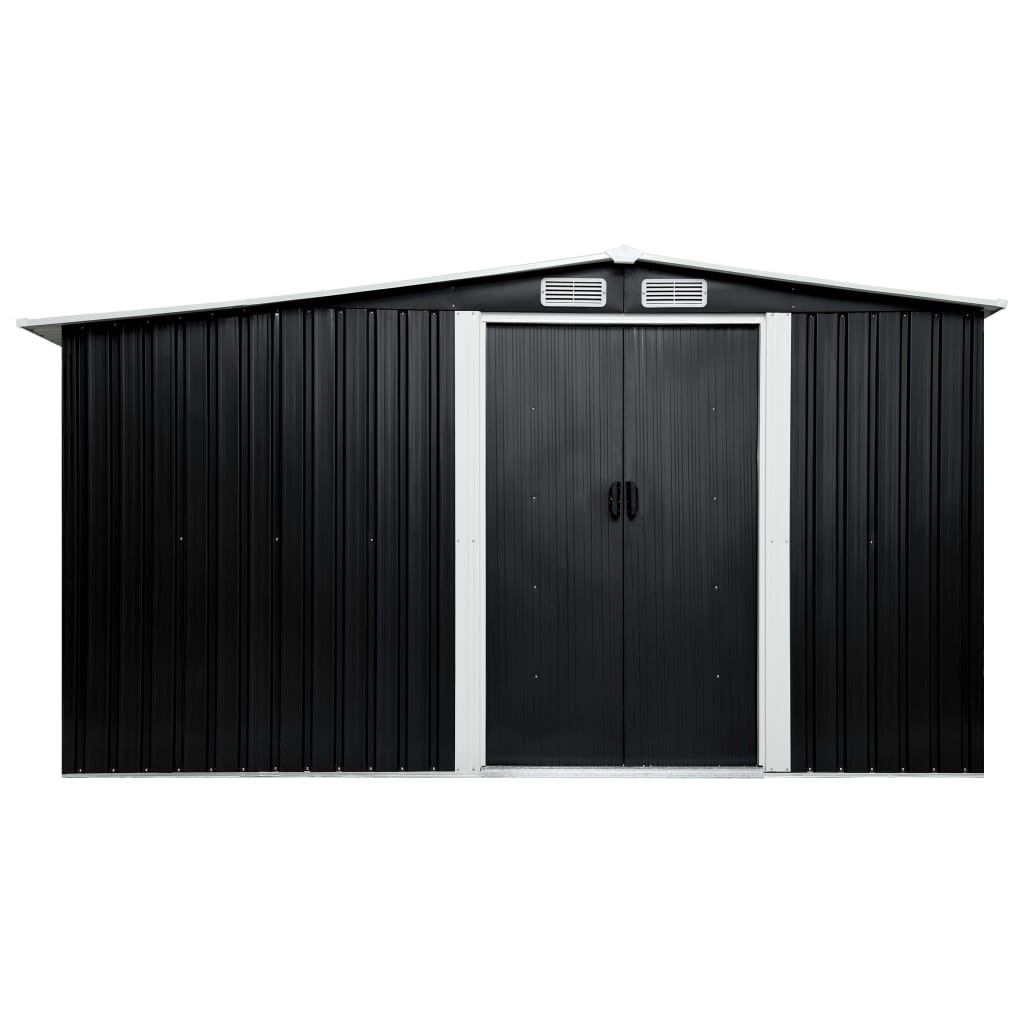 Garden Shed with Sliding Doors Steel (Anthracite)