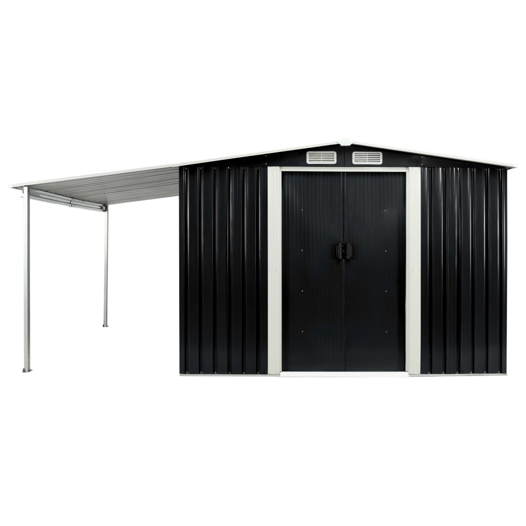 Garden Shed with Sliding Doors Steel, Anthracite