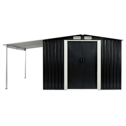 Garden Shed with Sliding Doors Steel, Anthracite