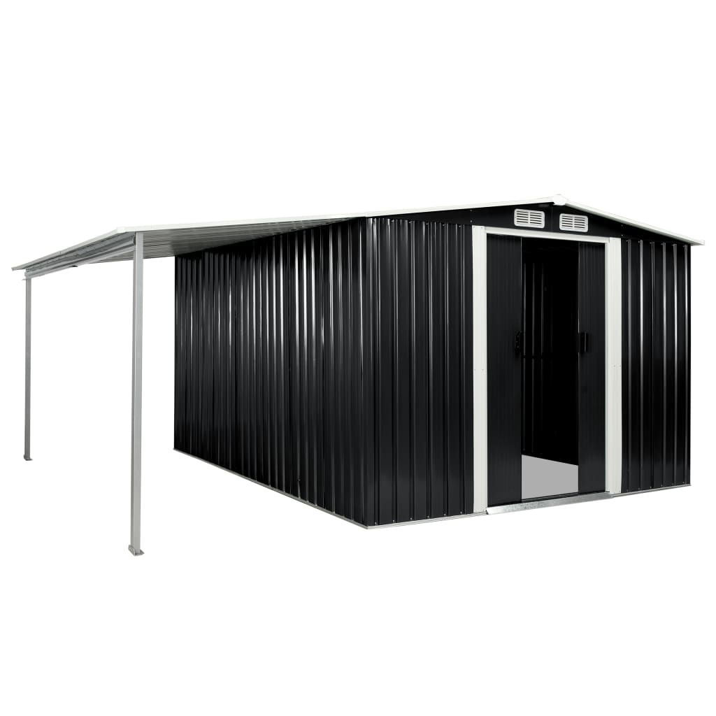 Garden Shed with Sliding Doors Steel {Anthracite}