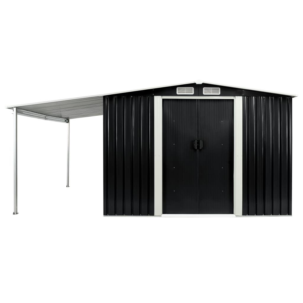 Garden Shed with Sliding Doors Steel {Anthracite}