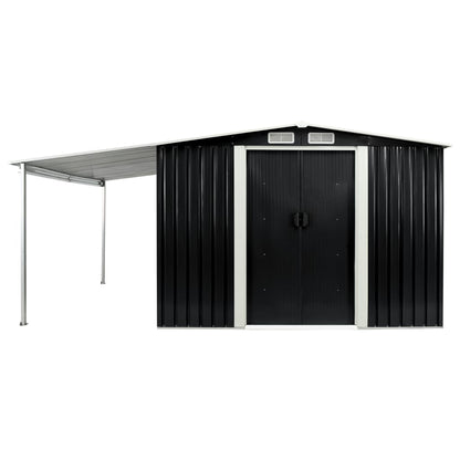 Garden Shed with Sliding Doors Steel {Anthracite}