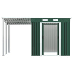 Garden Shed with Extended Roof Green (Steel)