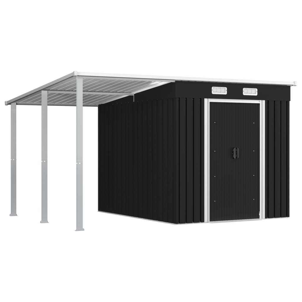Garden Shed with Extended Roof Steel Colour Anthracite