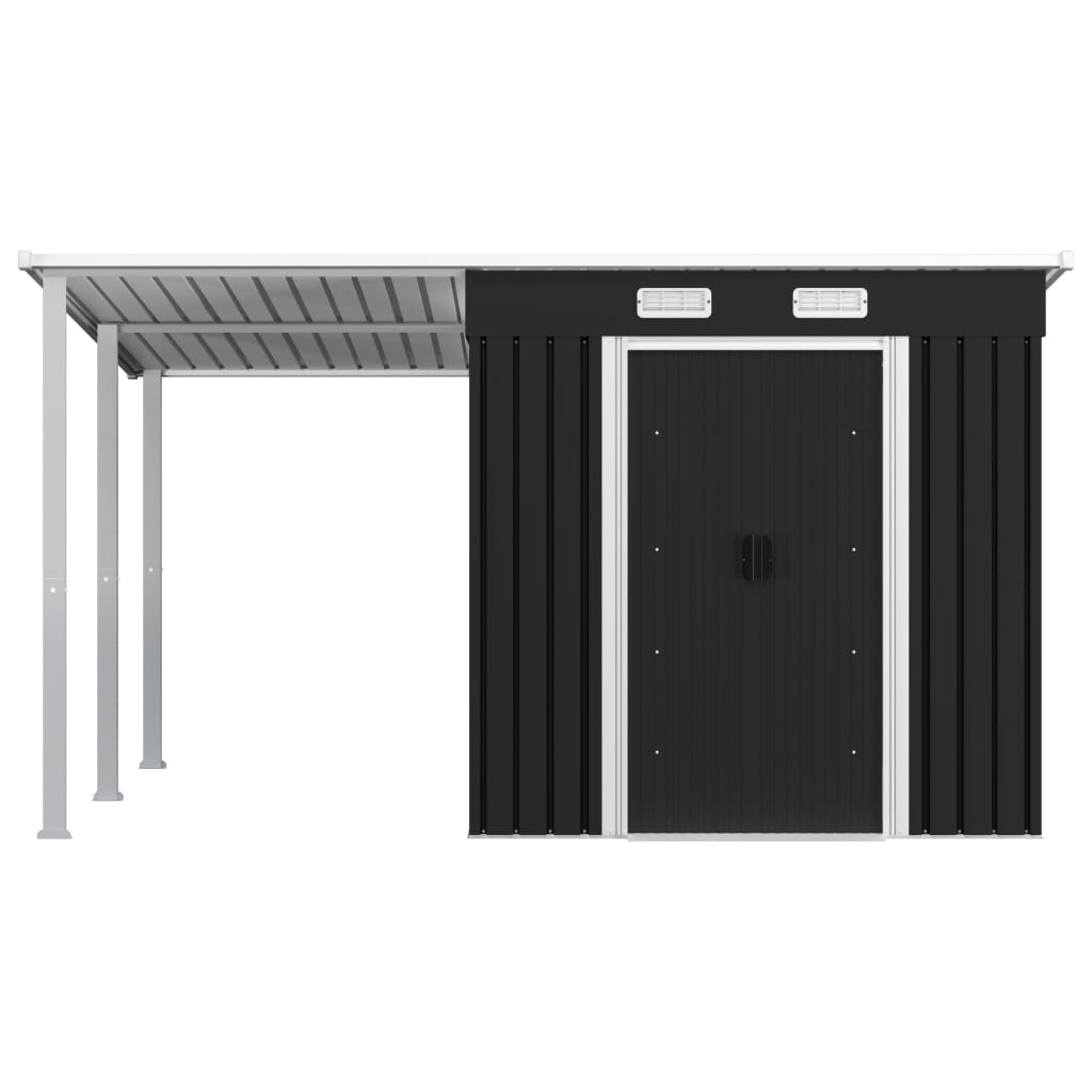Garden Shed with Extended Roof Steel Colour Anthracite