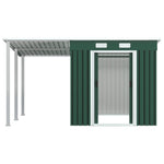 Garden Shed with Extended Roof Steel Colour Green