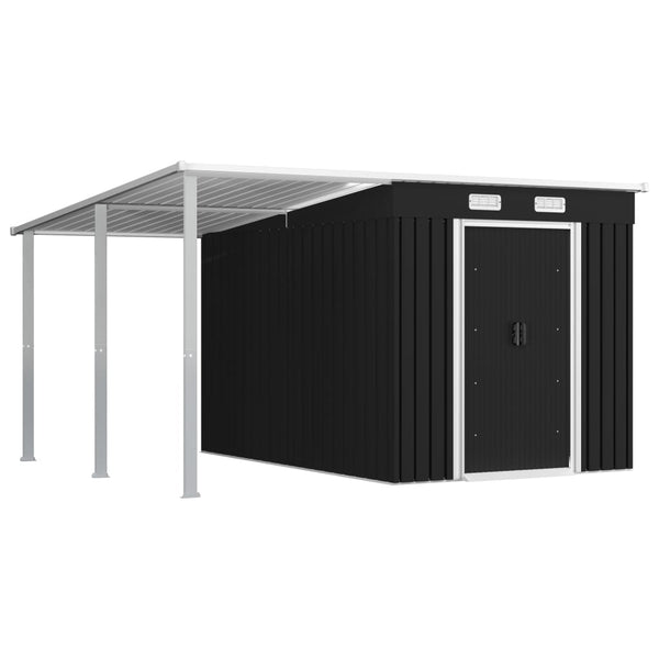  Garden Shed with Extended Roof Anthracite Steel