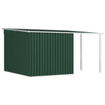 Garden Shed with Extended Roof Green Steel