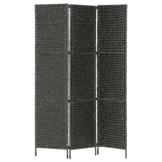 3-Panel Room Divider Black Water Hyacinth