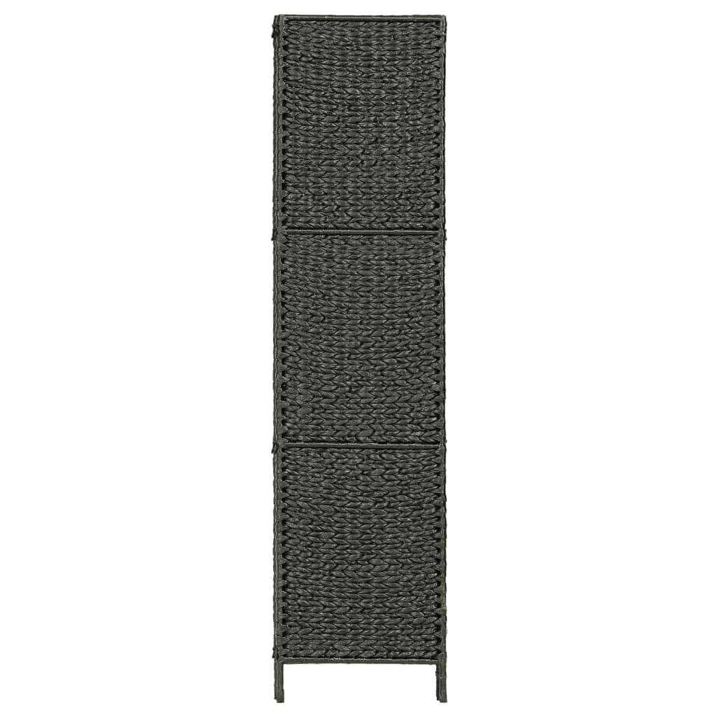 3-Panel Room Divider Black Water Hyacinth