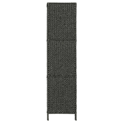 3-Panel Room Divider Black Water Hyacinth