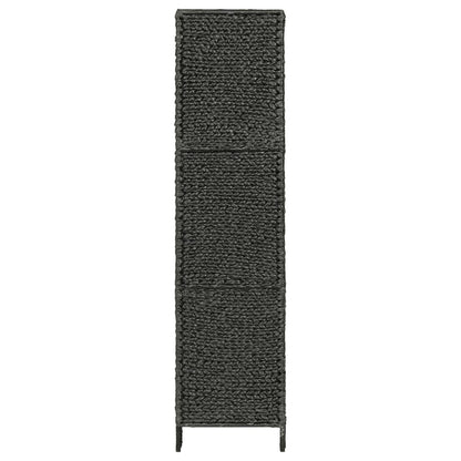 4-Panel Room Divider Black Water Hyacinth