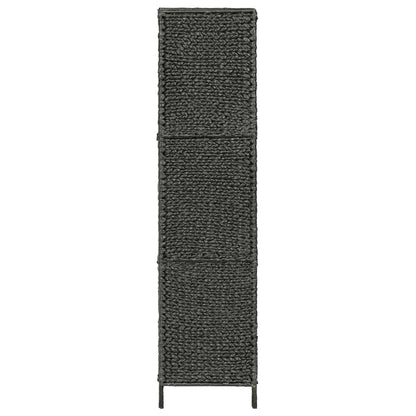 5-Panel Room Divider Black Water Hyacinth