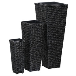 Garden Planters 3 pcs Water Hyacinth Black