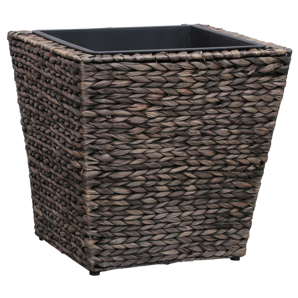 Garden Planters 3 pcs Water Hyacinth Brown - 40×40×40cm