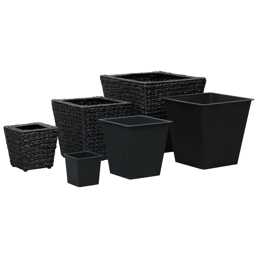 Garden Planters 3 pcs Water Hyacinth Black - 40×40×40cm