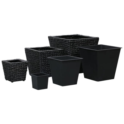 Garden Planters 3 pcs Water Hyacinth Black - 40×40×40cm