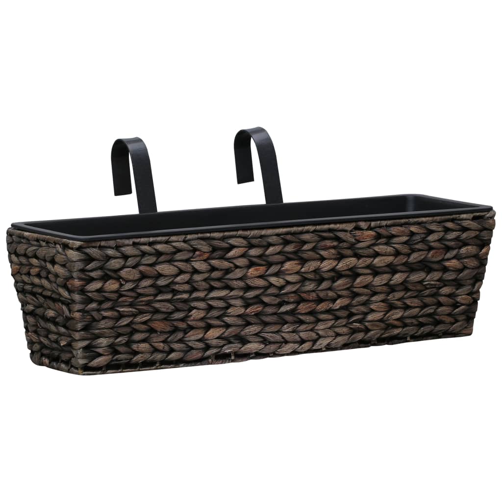 Garden Planters 2 pcs Water Hyacinth Brown - 60×20×18cm